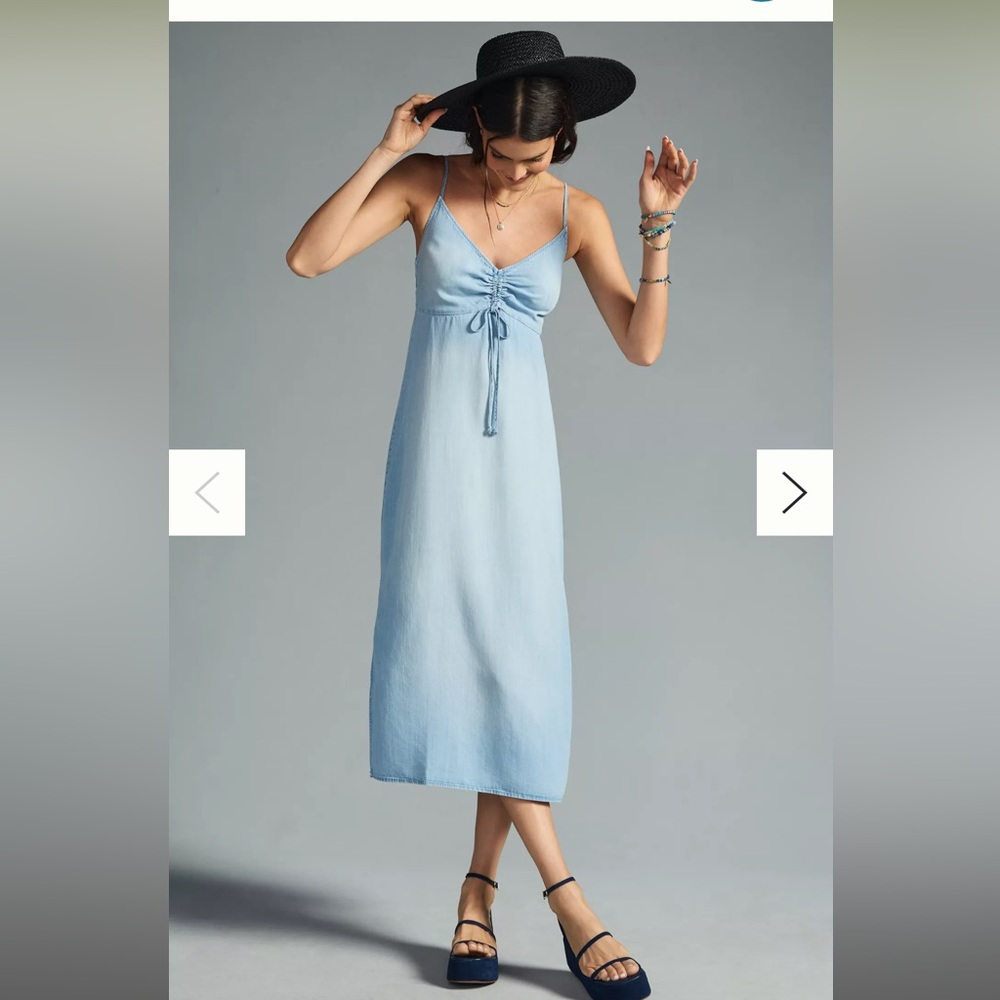 Anthropologie: Cloth & Stone Ruched Chambray Dress